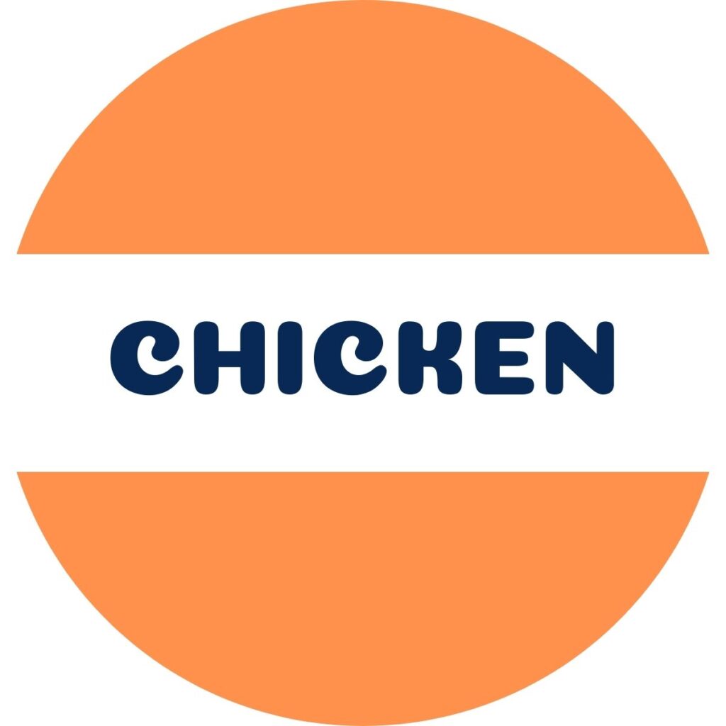 Chicken logo, orange circle
